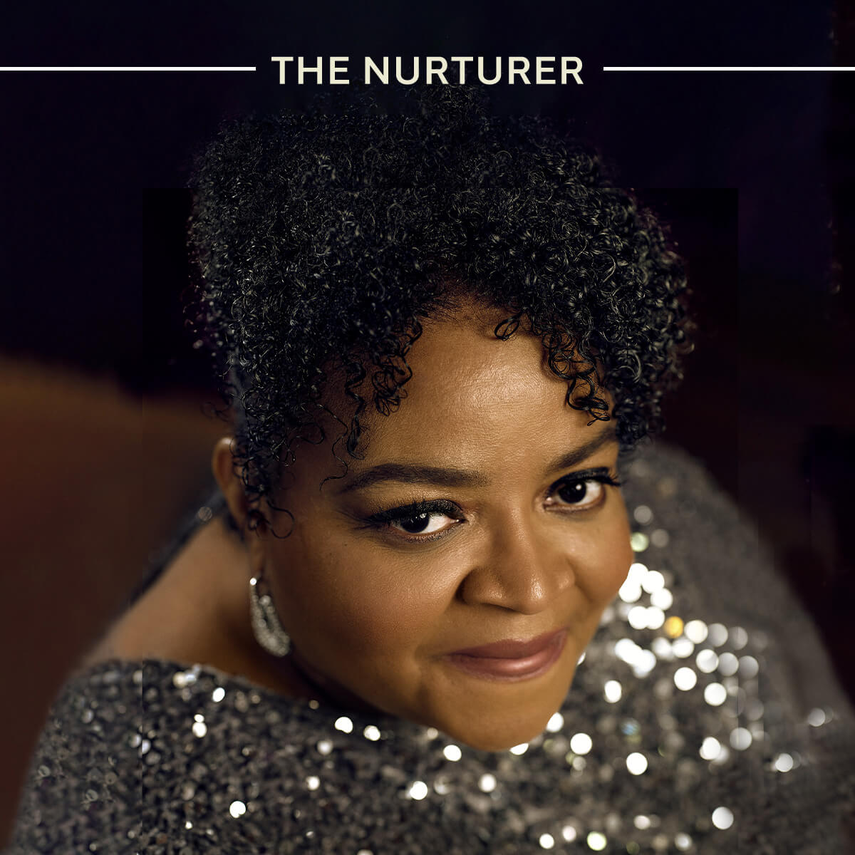 Text reads The Nurturer over a woman looking confidently into camera